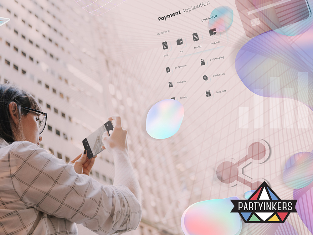 An attendee using a smartphone to interact with an augmented reality (AR) application, showcasing the futuristic and engaging potential of AR interactions as an interactive booth idea at events.