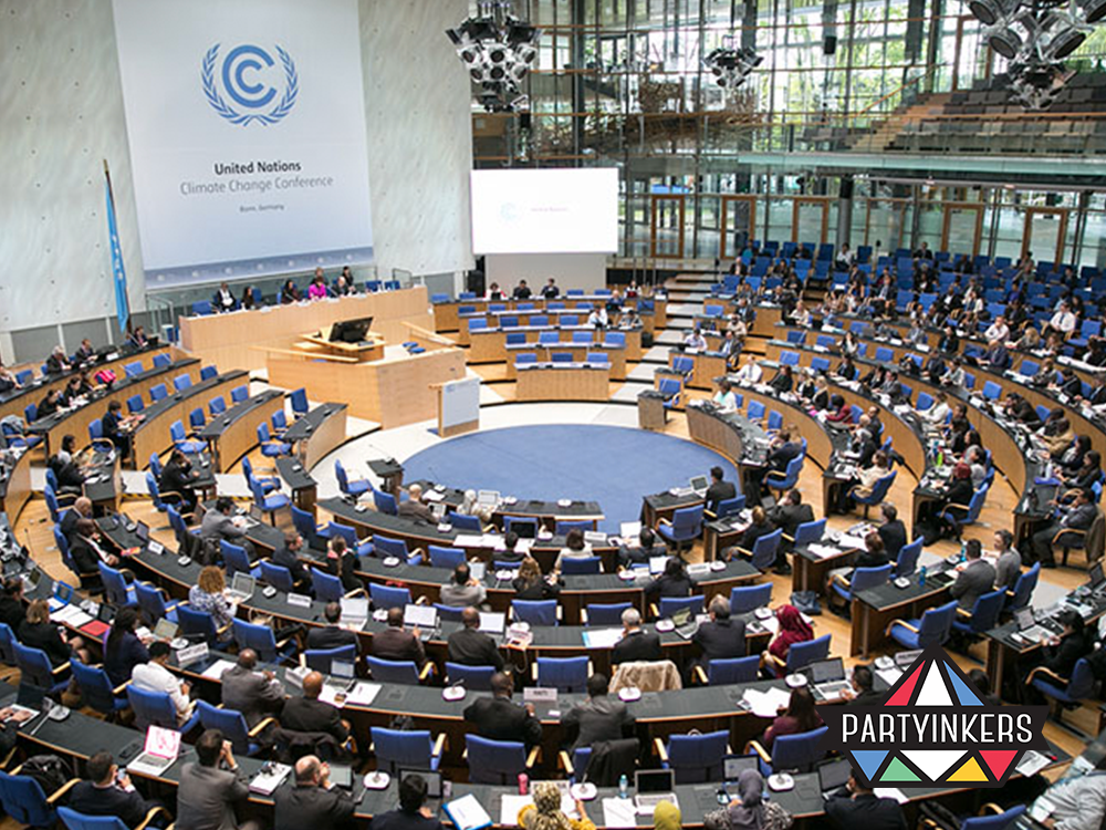 The main hall of the United Nations Climate Change Conference, a key event for global discussions and impactful conference entertainment ideas