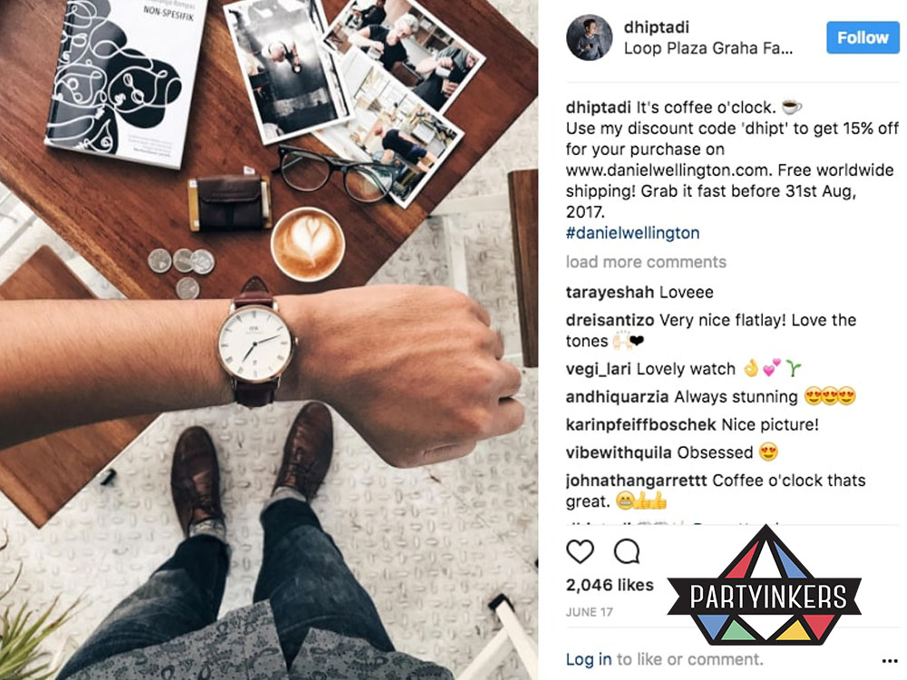 An Instagram post featuring a stylish wristwatch and a coffee setup, representing effective brand activation ideas using influencer marketing and social media storytelling.