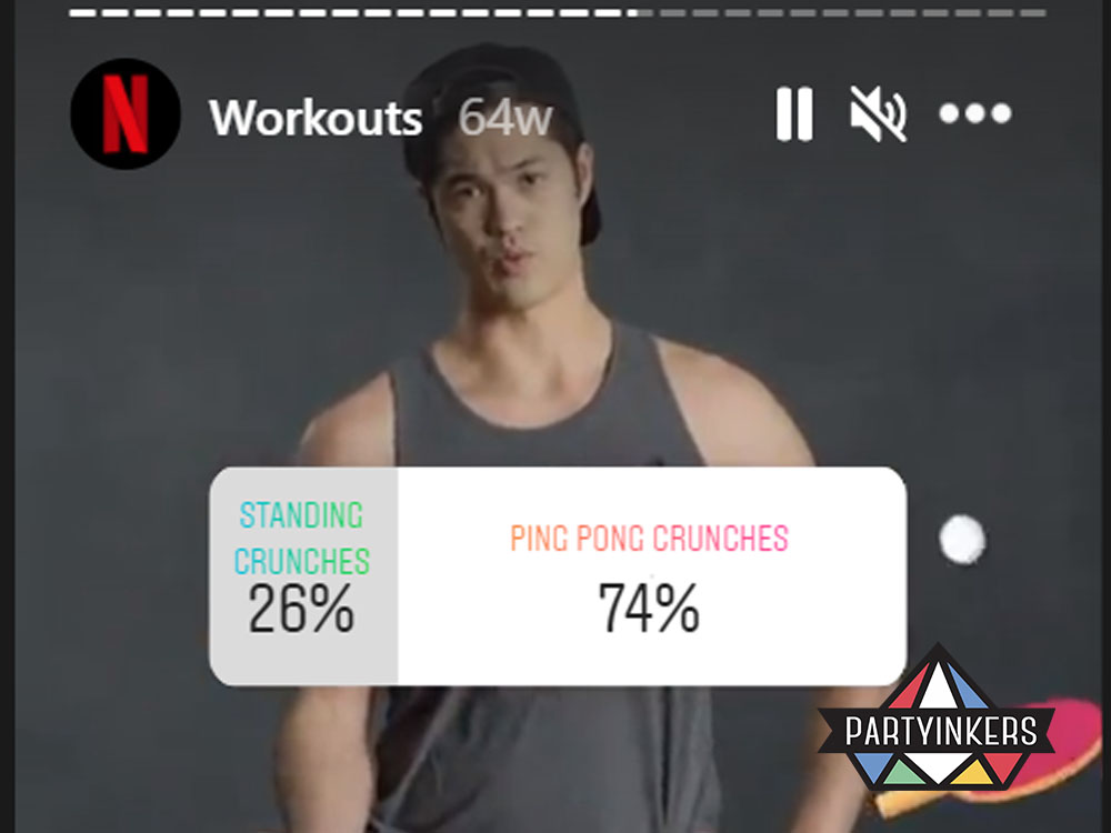 A Netflix interactive Instagram story featuring a fitness poll, showcasing digital brand activation ideas that enhance audience engagement through interactive social media features.