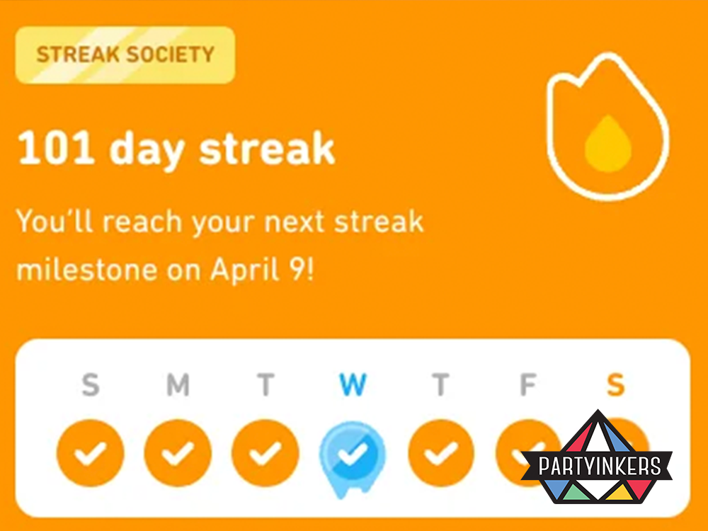 A screenshot of a Snapchat 101-day streak feature, illustrating brand activation ideas that use gamification to drive user interaction and loyalty.